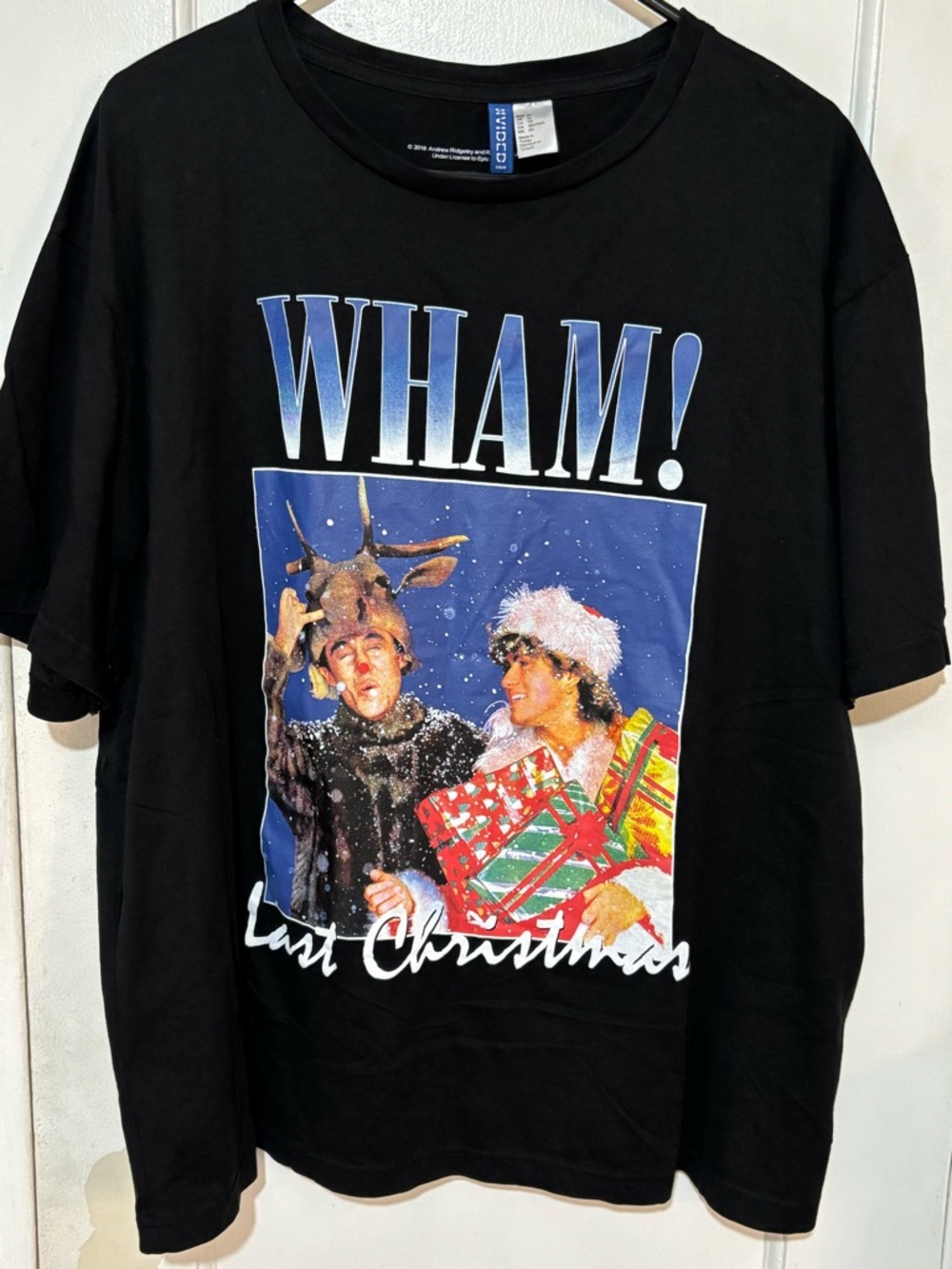 Black 'Last Christmas' Graphic Short Sleeve Tee